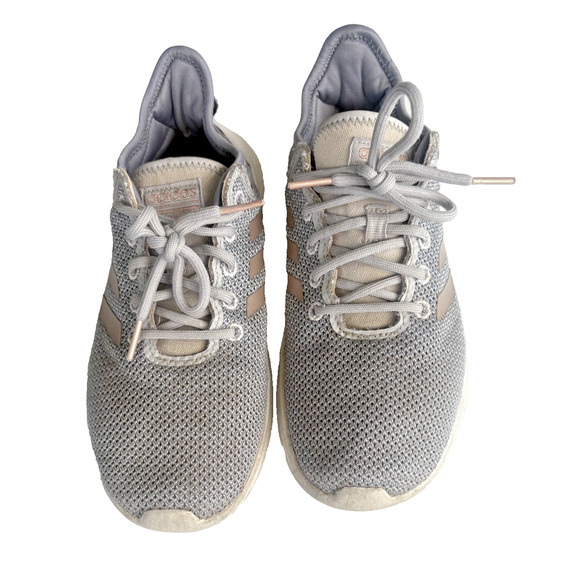 Adidas Women's Size 7 Cloudfoam QT Flex Grey Lace-Up Running Sneakers DA9835 - Picture 1 of 8